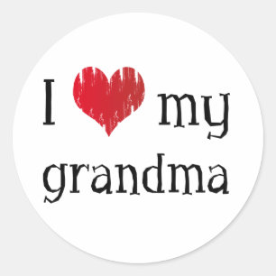 Jag älskar min mormor runt klistermärke