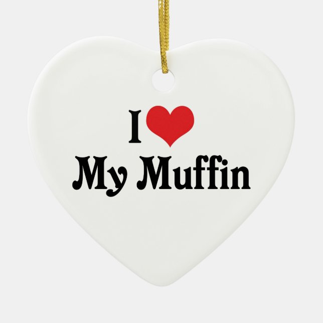 Jag älskar min muffins julgransprydnad keramik (Framsidan)