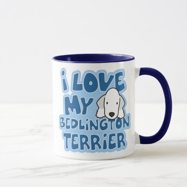 Jag älskar min mugg för den Bedlington terrieren (Höger)