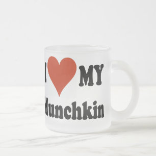Jag älskar min Munchkin frostade kaffemugg