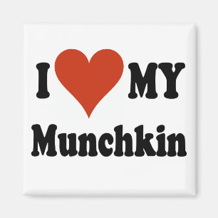 Jag älskar min Munchkin kattgåvor och dräkt Magnet