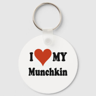 Jag älskar min Munchkin kattgåvor och dräkt Nyckelring