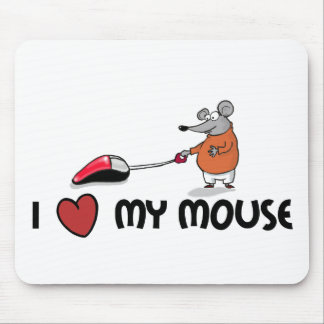 Jag älskar min musen cartooned mousepad musmatta