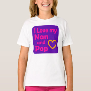 Jag älskar min Nan och poppar (flickor) Tee