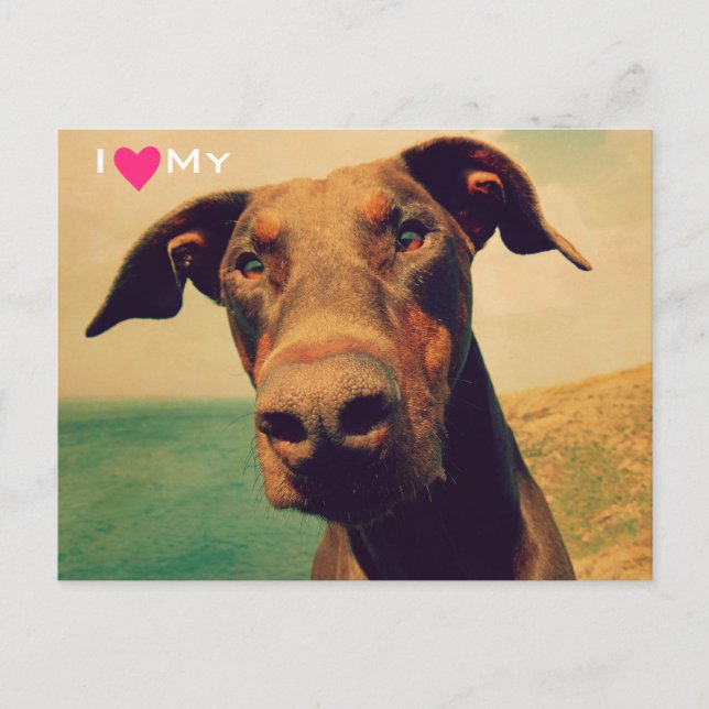 Jag älskar min naturliga Doberman Vykort (Framsida)