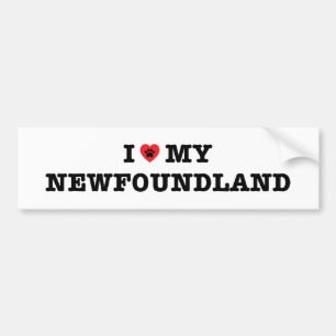 Jag älskar min Newfoundland Bumper Sticker Bildekal