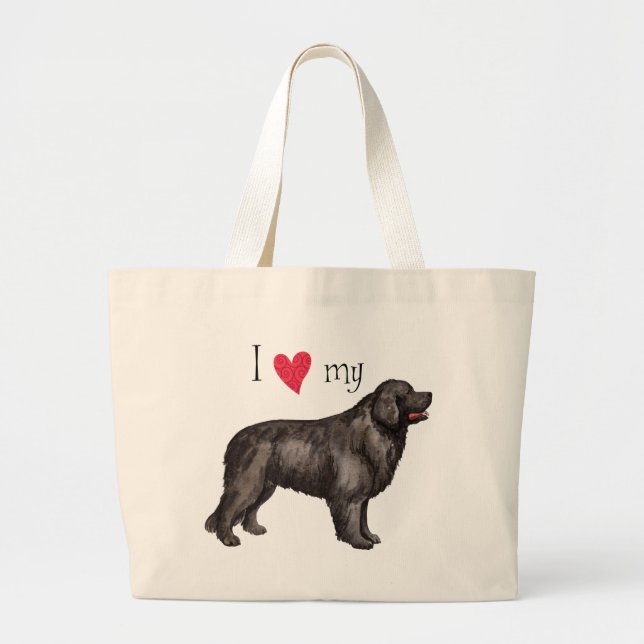 Jag älskar min Newfoundland Jumbo Tygkasse (Framsidan)