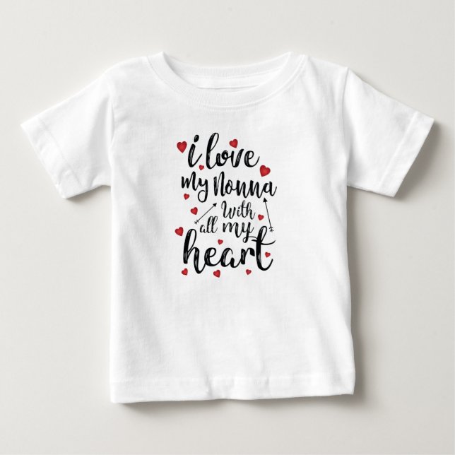Jag älskar min Nonna med all min hjärta Tee Shirt (Framsida)