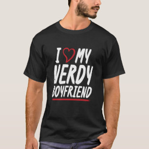 Jag älskar min nördige pojkvän-kärleksparet flickv t shirt