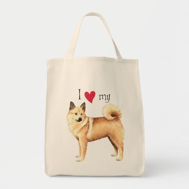 Jag älskar min norska Buhund Tygkasse (Framsidan)