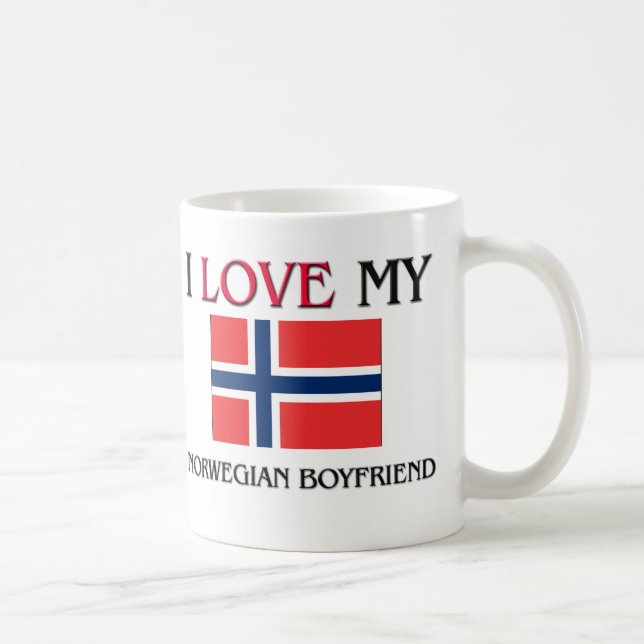 Jag älskar min norska pojkvän kaffemugg (Höger)