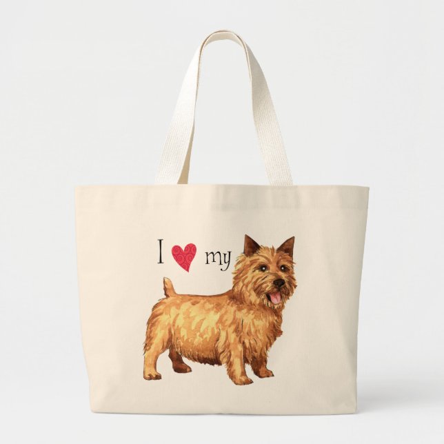 Jag älskar min Norwich Terrier Jumbo Tygkasse (Framsidan)
