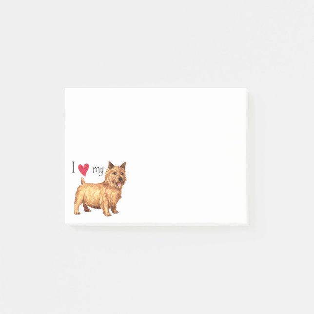Jag älskar min Norwich Terrier Post-it Block (Framsida)