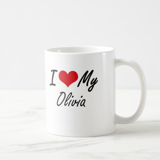Jag älskar min Olivia Kaffemugg (Höger)