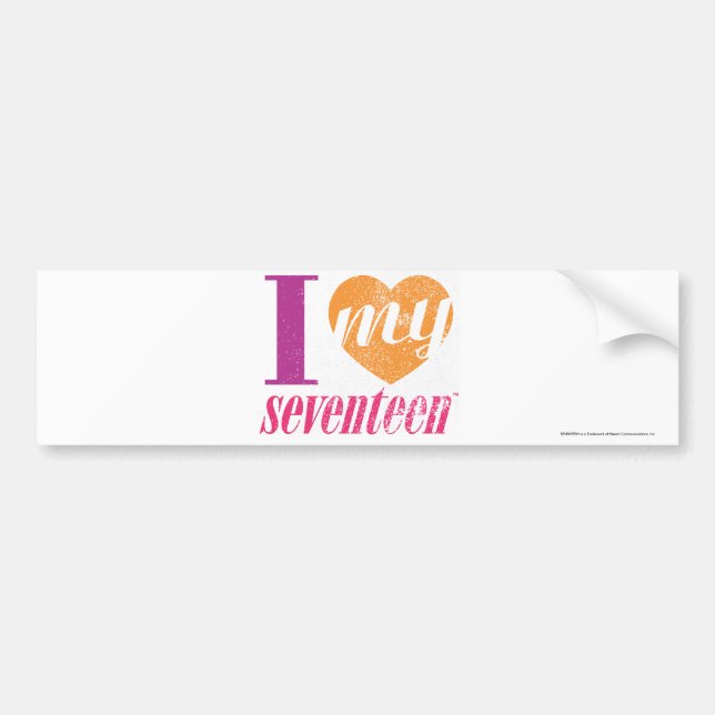 Jag älskar min orange 17 bildekal (Framsidan)