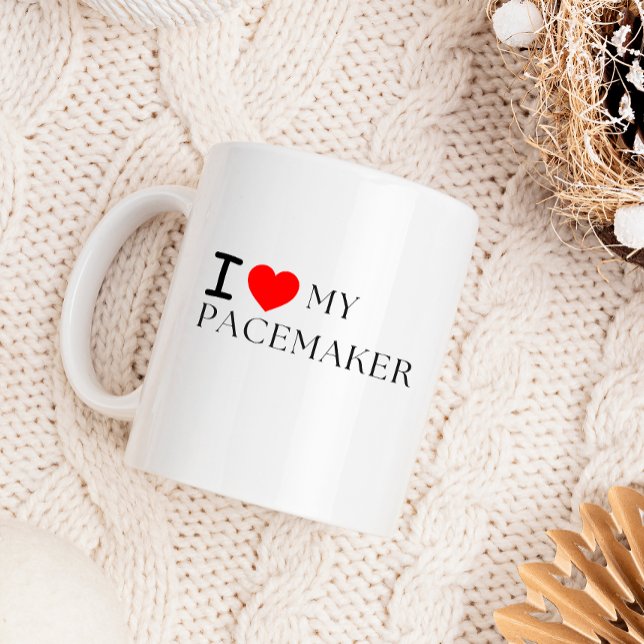 Jag älskar min pacemaker - rolig återhämtningspres Två-Tonad mugg (Skapare uppladdad)