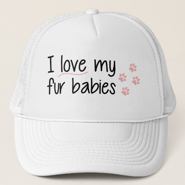 Jag älskar min pälsbabyhatt truckerkeps (Framsida)
