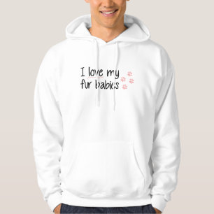 Jag älskar min pälsbabyHoodie Sweatshirt Med Luva