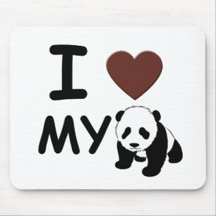 Jag älskar min panda musmatta