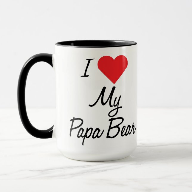 Jag älskar min papa Bear Coffee Mug Mugg (Vänster)