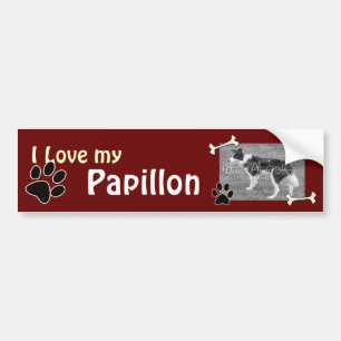 Jag älskar min Papillon bildekal