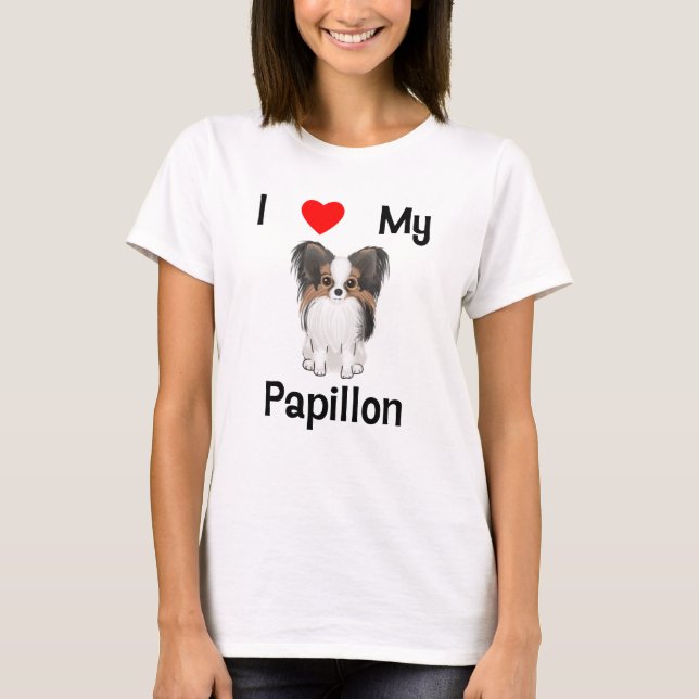 Jag älskar min Papillon (bilden) T-shirt (Framsida)