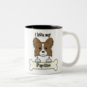 Jag älskar min Papillon Två-Tonad Mugg