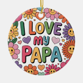 Jag älskar min pappa julgransprydnad keramik
