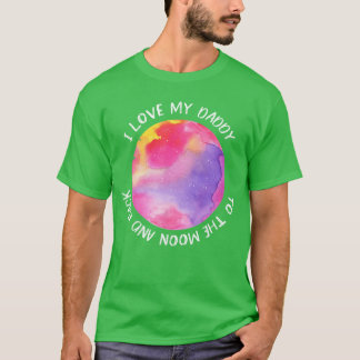 Jag älskar min pappa måne för flickor tjej t shirt