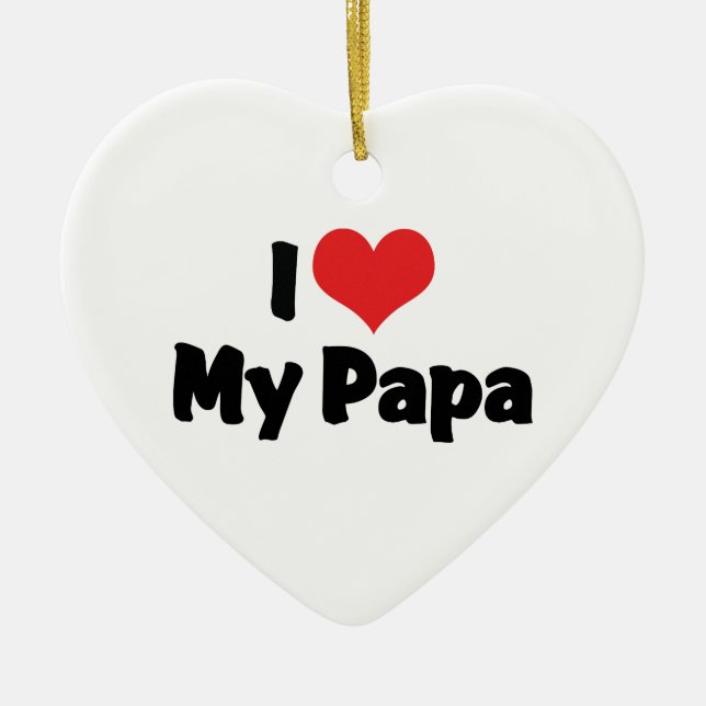 Jag älskar min pappa-ornament julgransprydnad keramik (Framsidan)
