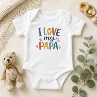 Jag älskar min Pappa Personlig Baby Bodysuit T Shirt