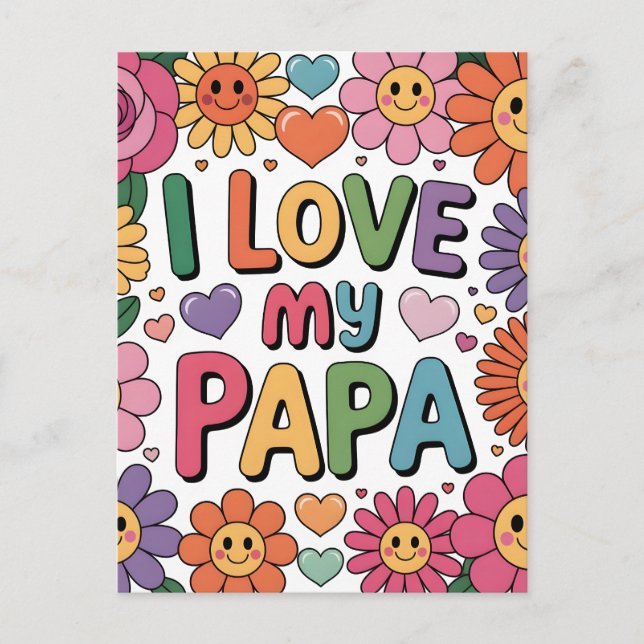 Jag älskar min pappa vykort (Framsida)