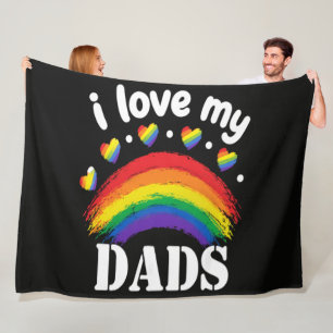 Jag älskar min pappas regnbågsstolthet fleecefilt