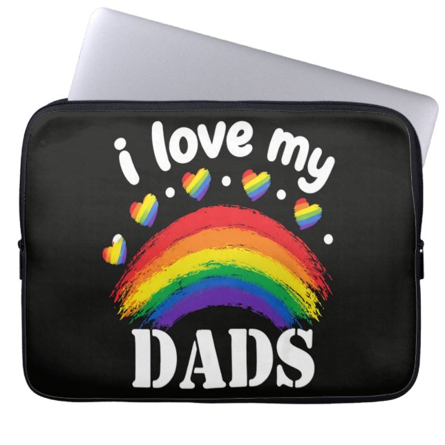 Jag älskar min pappas regnbågsstolthet laptop fodral (Framsidan)