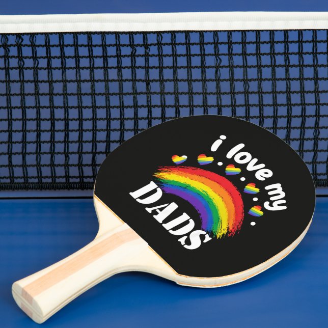 Jag älskar min pappas regnbågsstolthet pingisracket (Insitu)