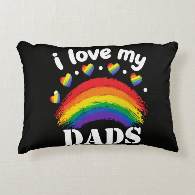 Jag älskar min pappas regnbågsstolthet prydnadskudde (Framsidan)