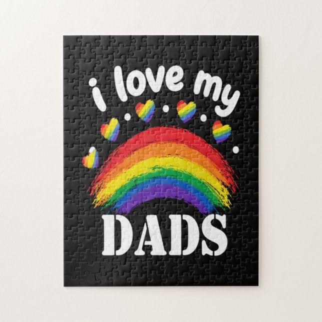 Jag älskar min pappas regnbågsstolthet pussel (Vertikal)