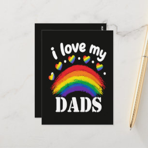 Jag älskar min pappas regnbågsstolthet vykort
