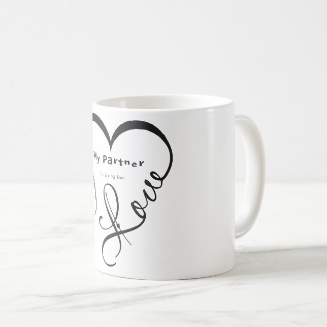 Jag älskar min partner - Du är min hem kastkudde Kaffemugg (Framsida höger)
