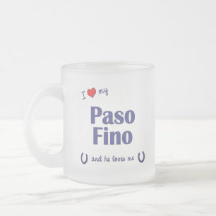 Jag älskar min Paso Fino (den Male hästen) Frostad Glasmugg