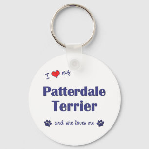 Jag älskar min Patterdale Terrier (den kvinnliga Nyckelring