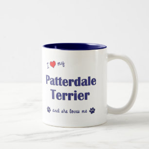 Jag älskar min Patterdale Terrier (den kvinnliga Två-Tonad Mugg
