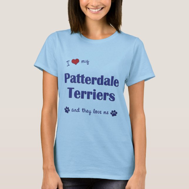 Jag älskar min Patterdale Terriers (åtskilliga T Shirt (Framsida)