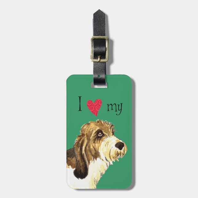 Jag älskar min PBGV Bagagebricka (Vertikal Framsida)