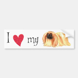 Jag älskar min Pekingese Bildekal