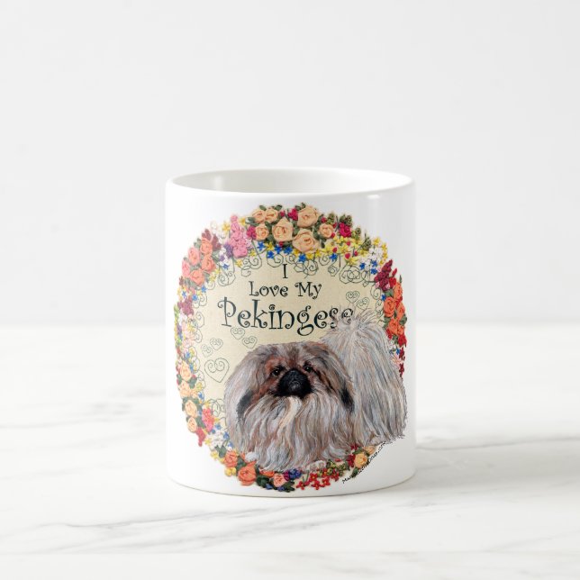 Jag älskar min Pekingese Kaffemugg (Center)