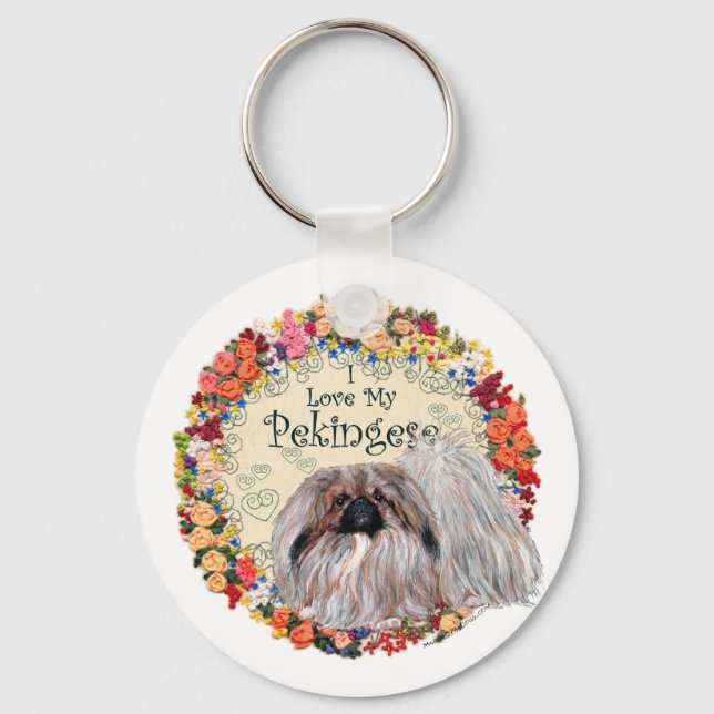 Jag älskar min Pekingeser Nyckelring (Framsida)