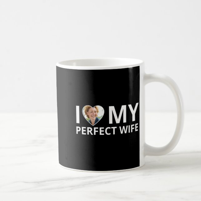 Jag älskar min perfekta fru Foto Hjärta Rolig make Kaffemugg (Höger)