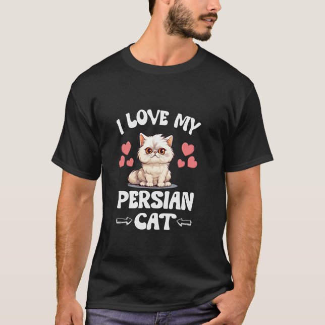 Jag älskar min perserkatta t shirt (Framsida)