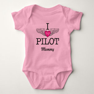 Jag älskar min pilot- mammor med grafisk vingar t shirt